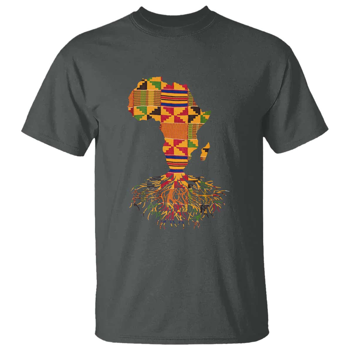 My Roots Black History T Shirt With Traditional Kente and Africa Map