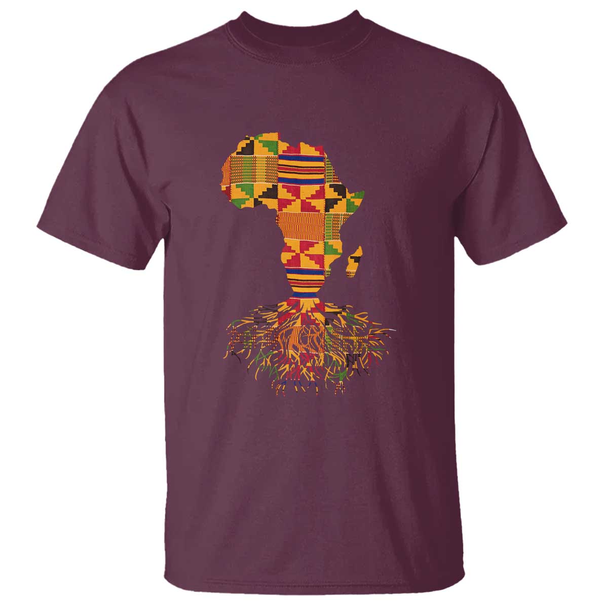 My Roots Black History T Shirt With Traditional Kente and Africa Map
