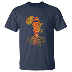 My Roots Black History T Shirt With Traditional Kente and Africa Map