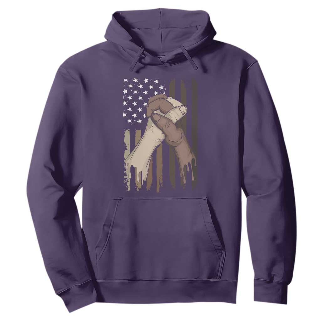 Black American Hoodie US Flag Holding Hands