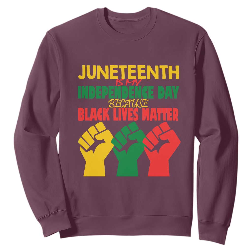 Juneteenth Is My Independence Day Sweatshirt Because BLM