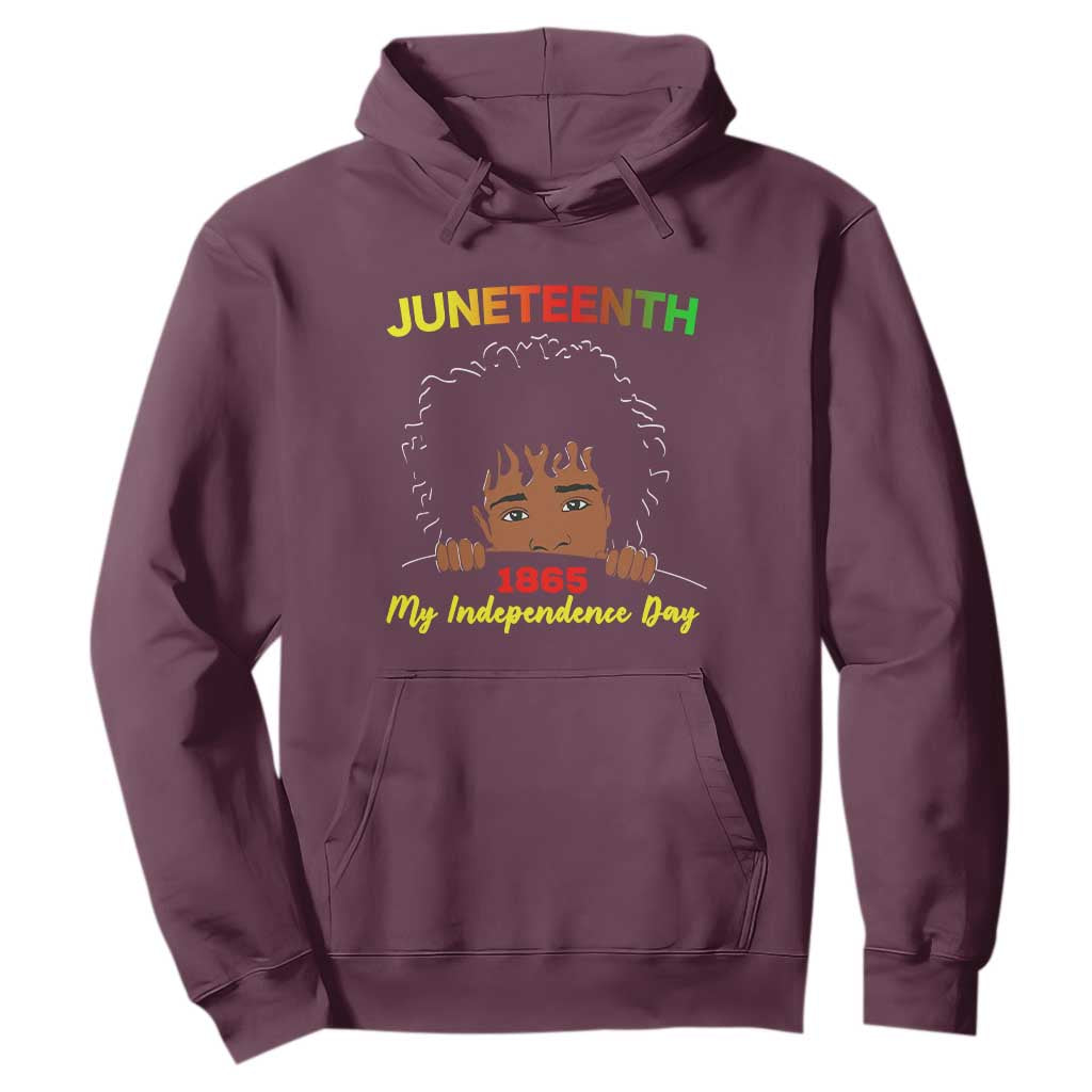 Celebrate Juneteenth Independence Hoodie Teen Youth Afro Locs Black Boy