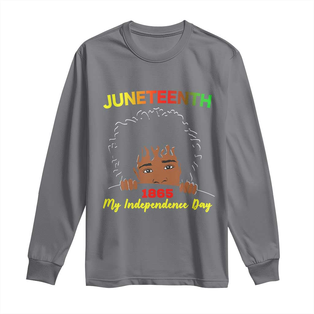 Celebrate Juneteenth Independence Long Sleeve Shirt Teen Youth Afro Locs Black Boy