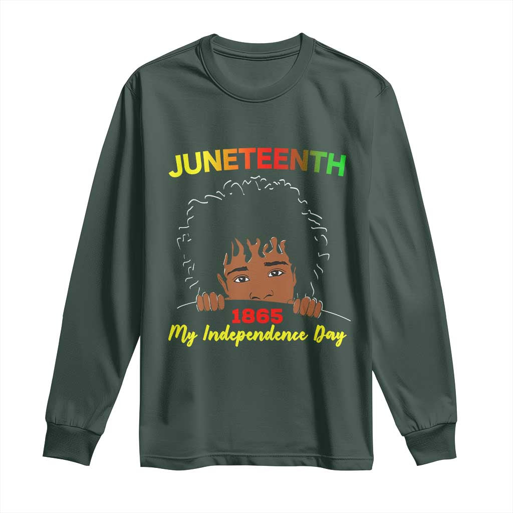 Celebrate Juneteenth Independence Long Sleeve Shirt Teen Youth Afro Locs Black Boy