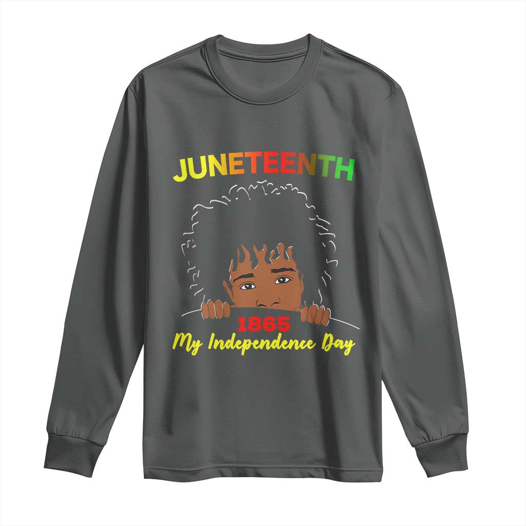 Celebrate Juneteenth Independence Long Sleeve Shirt Teen Youth Afro Locs Black Boy