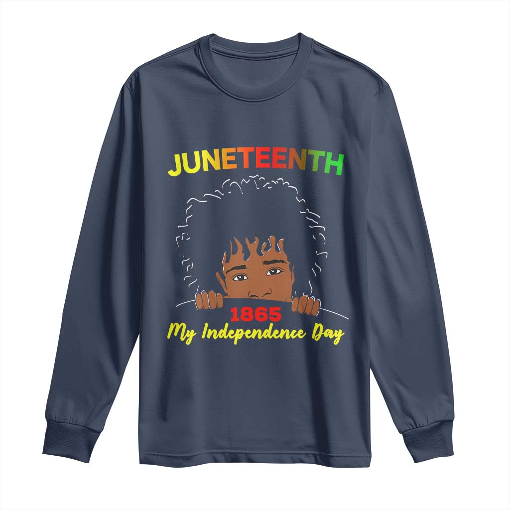 Celebrate Juneteenth Independence Long Sleeve Shirt Teen Youth Afro Locs Black Boy