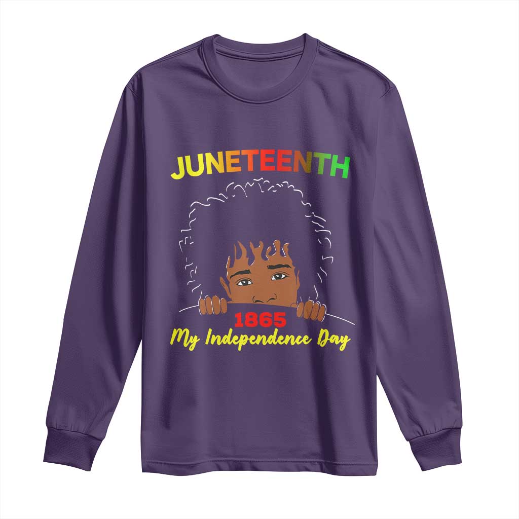 Celebrate Juneteenth Independence Long Sleeve Shirt Teen Youth Afro Locs Black Boy