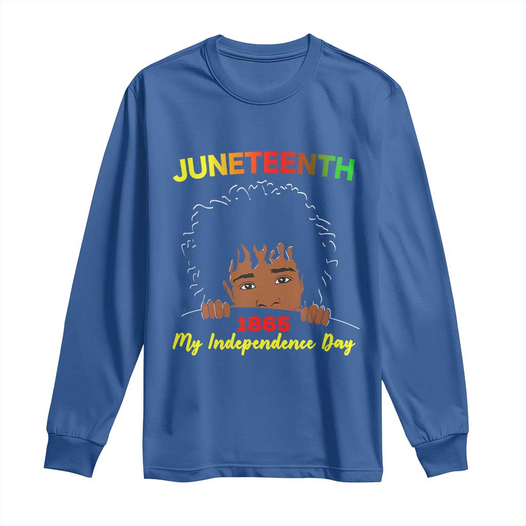 Celebrate Juneteenth Independence Long Sleeve Shirt Teen Youth Afro Locs Black Boy