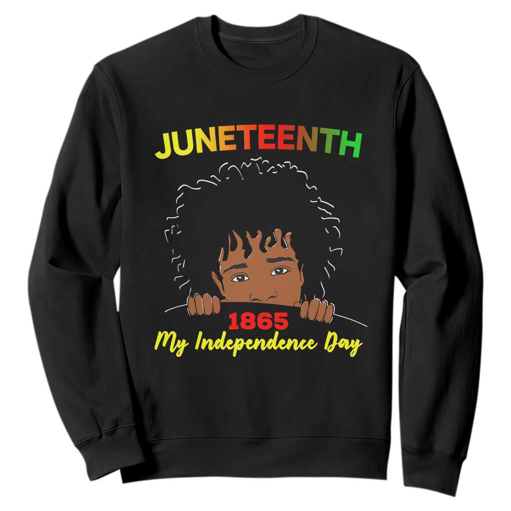 Celebrate Juneteenth Independence Sweatshirt Teen Youth Afro Locs Black Boy