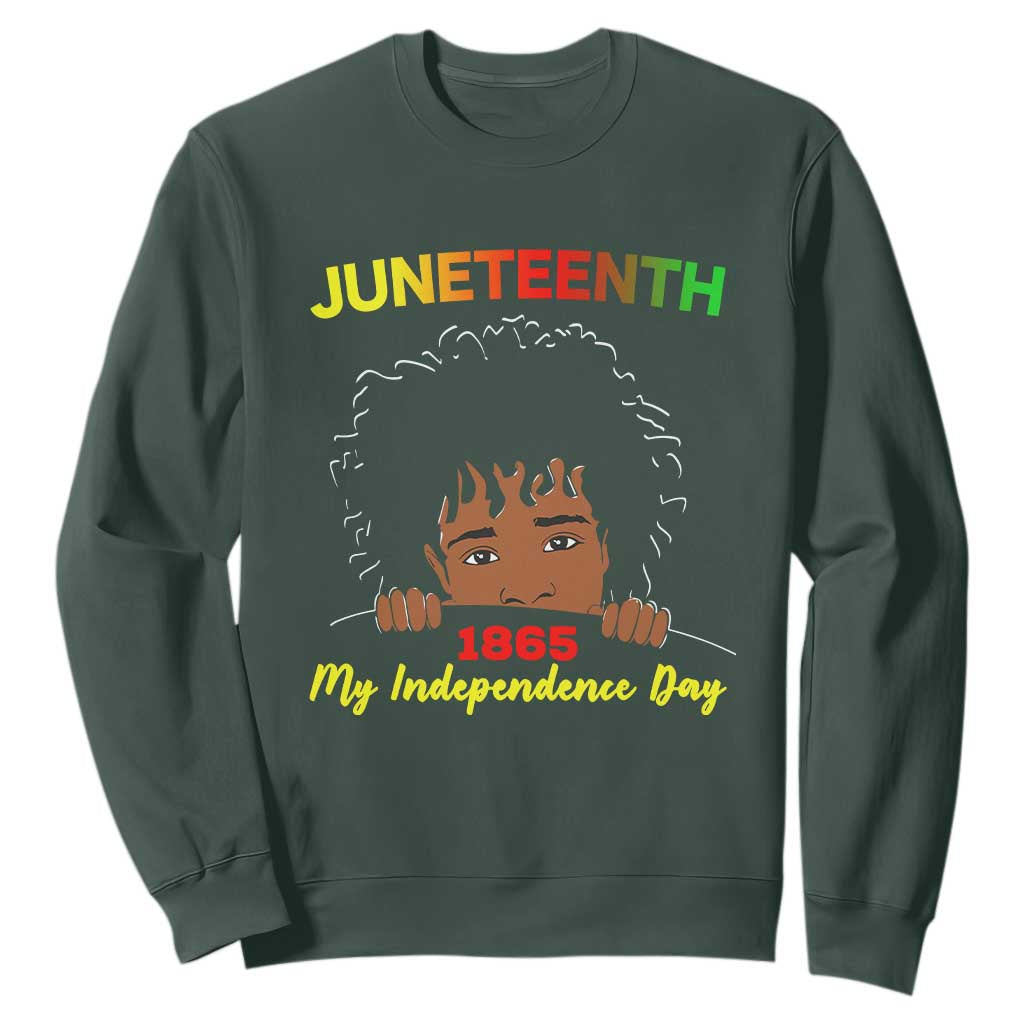 Celebrate Juneteenth Independence Sweatshirt Teen Youth Afro Locs Black Boy