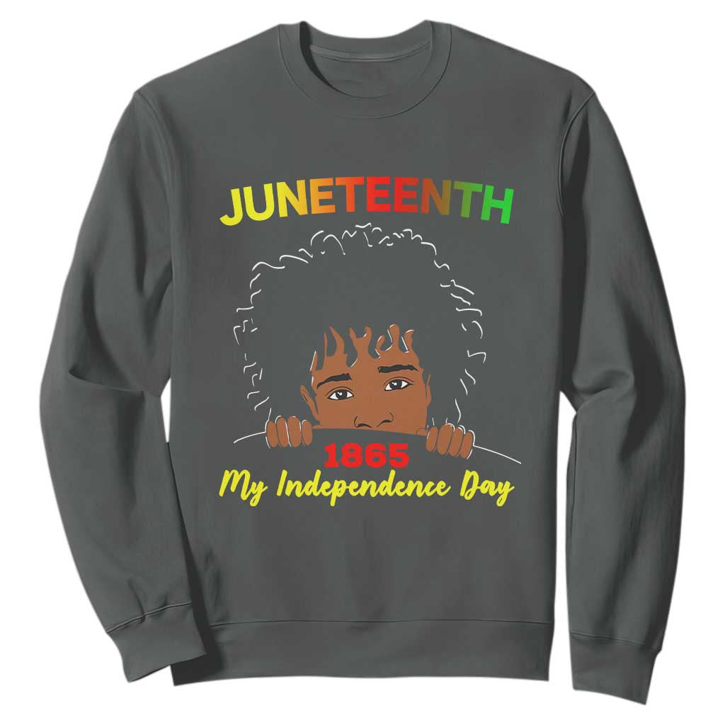 Celebrate Juneteenth Independence Sweatshirt Teen Youth Afro Locs Black Boy