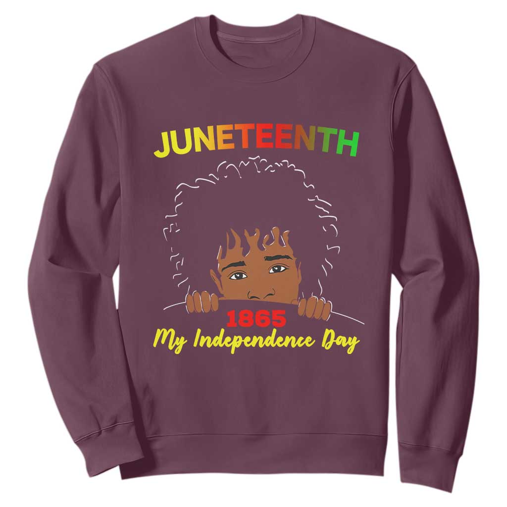 Celebrate Juneteenth Independence Sweatshirt Teen Youth Afro Locs Black Boy