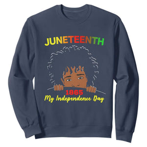 Celebrate Juneteenth Independence Sweatshirt Teen Youth Afro Locs Black Boy