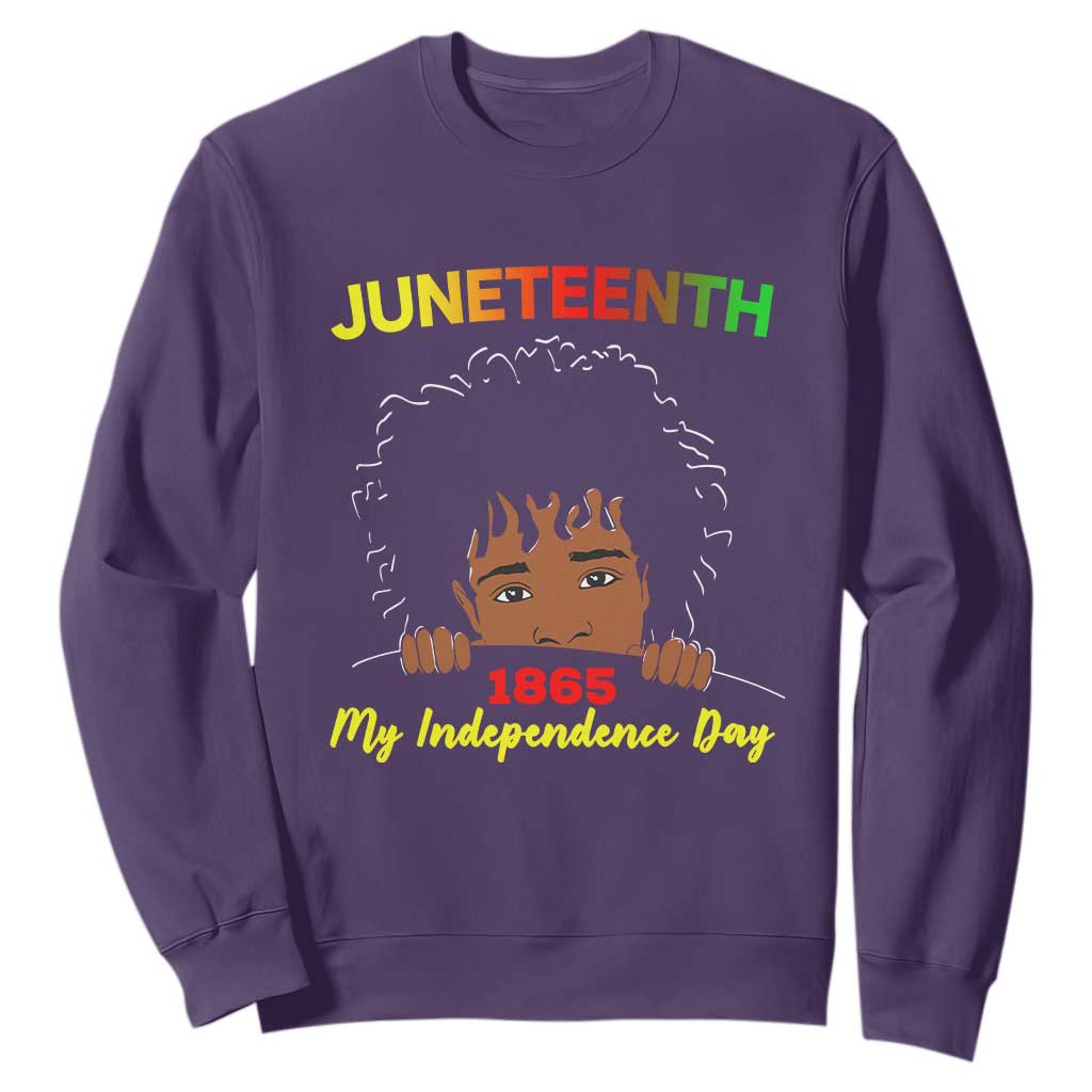 Celebrate Juneteenth Independence Sweatshirt Teen Youth Afro Locs Black Boy