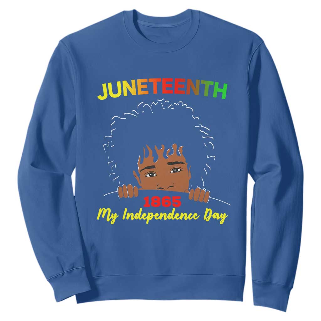 Celebrate Juneteenth Independence Sweatshirt Teen Youth Afro Locs Black Boy