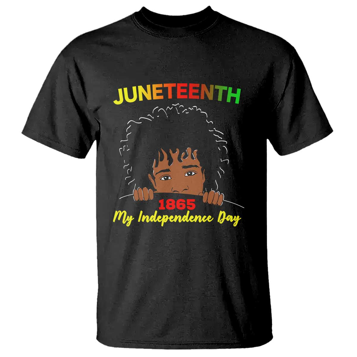 Celebrate Juneteenth Independence T Shirt Teen Youth Afro Locs Black Boy
