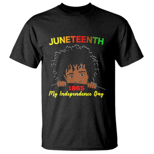 Celebrate Juneteenth Independence T Shirt Teen Youth Afro Locs Black Boy