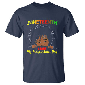 Celebrate Juneteenth Independence T Shirt Teen Youth Afro Locs Black Boy