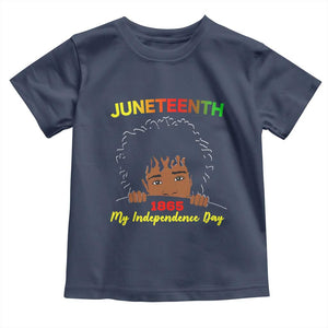 Celebrate Juneteenth Independence Toddler T Shirt Teen Youth Afro Locs Black Boy