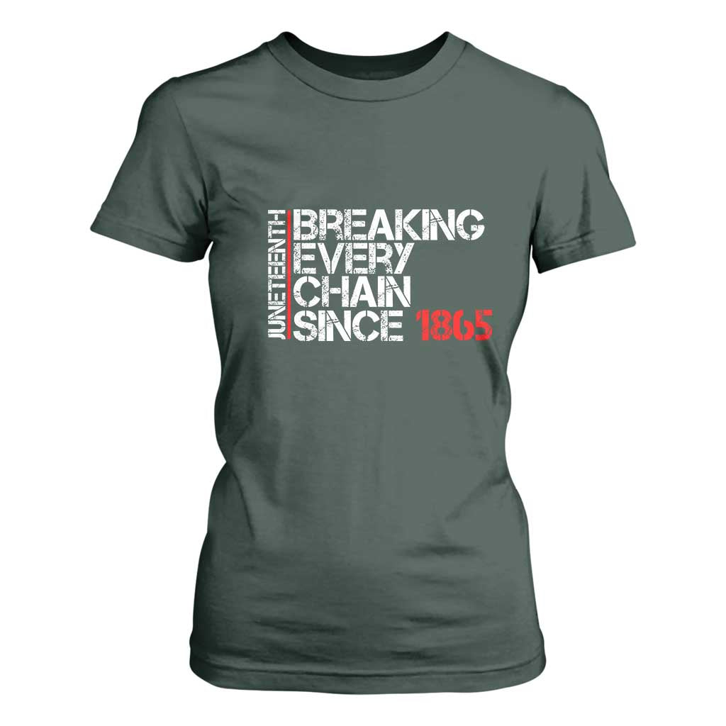 Juneteenth Breaking Every Chain T Shirt For Women Since 1865