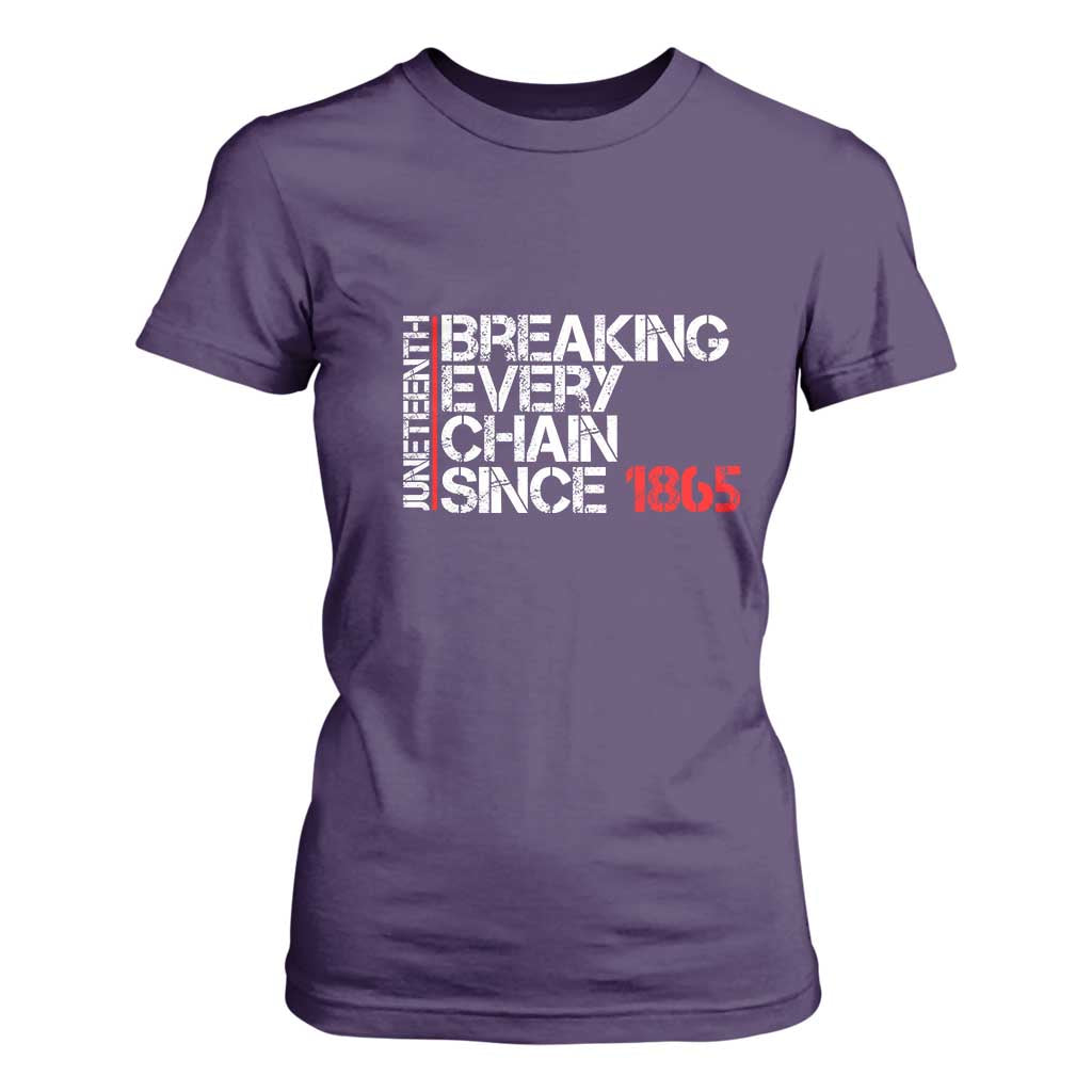 Juneteenth Breaking Every Chain T Shirt For Women Since 1865