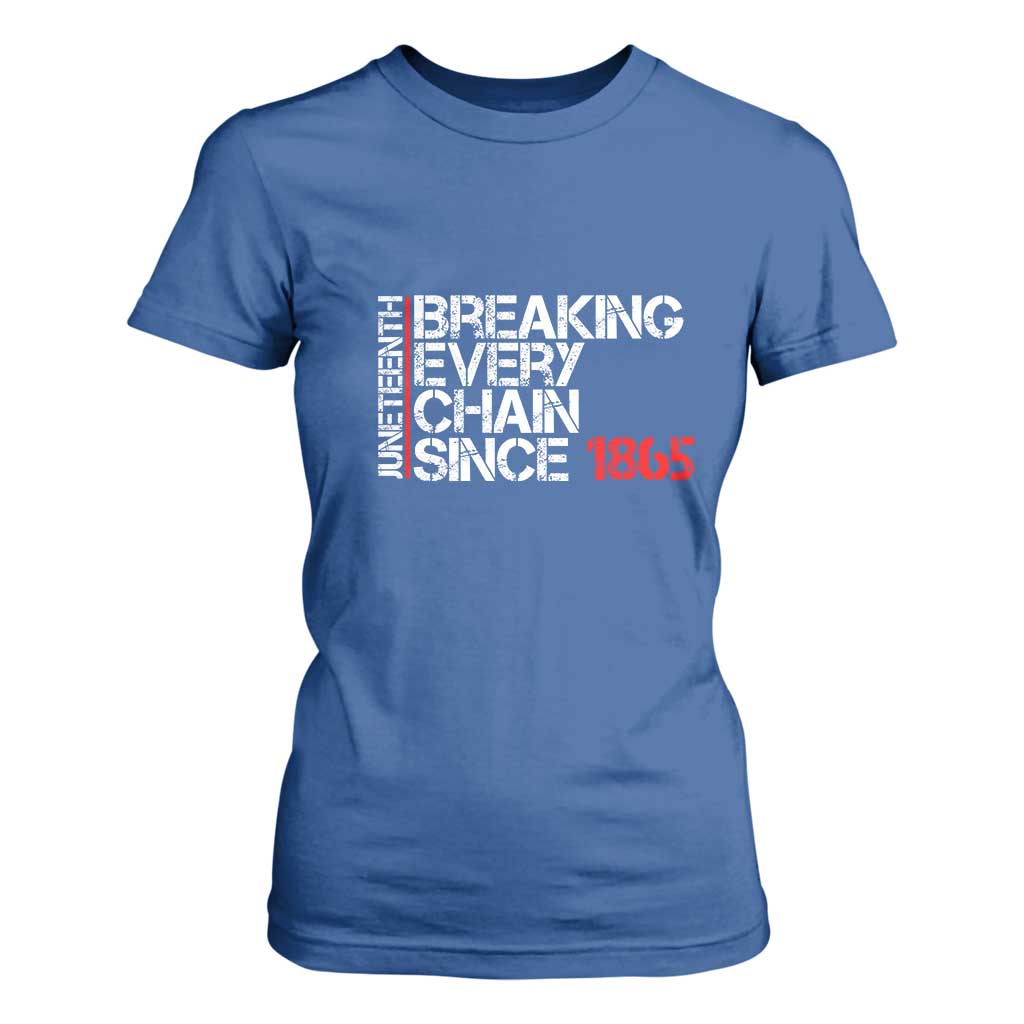 Juneteenth Breaking Every Chain T Shirt For Women Since 1865