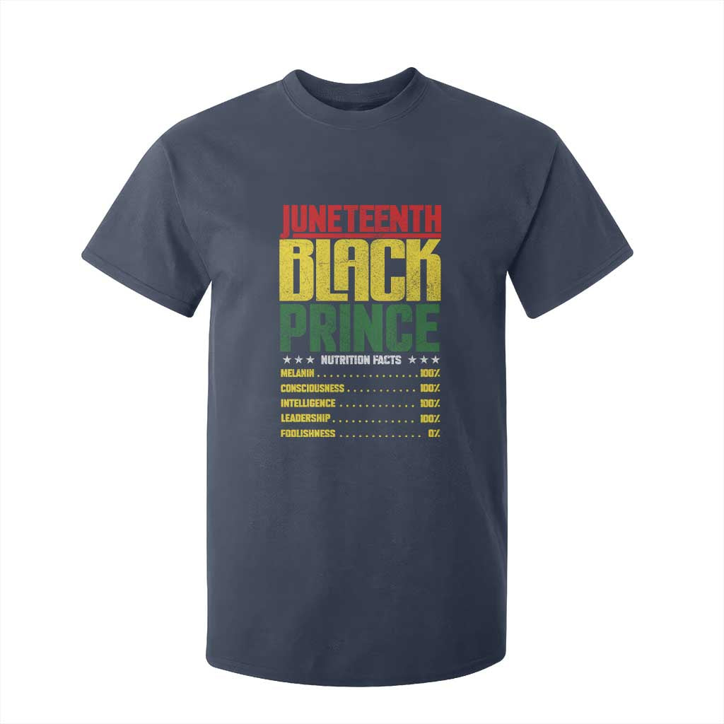 Juneteenth Black Prince Nutrition Facts T Shirt For Kid