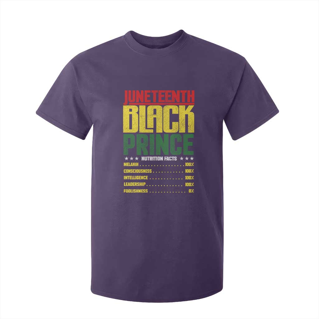 Juneteenth Black Prince Nutrition Facts T Shirt For Kid