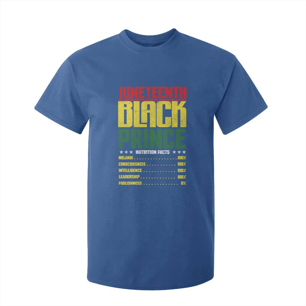 Juneteenth Black Prince Nutrition Facts T Shirt For Kid