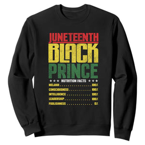 Juneteenth Black Prince Nutrition Facts Sweatshirt