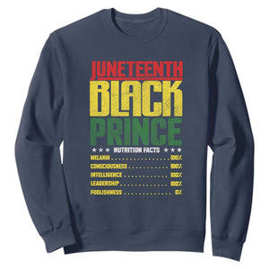 Juneteenth Black Prince Nutrition Facts Sweatshirt