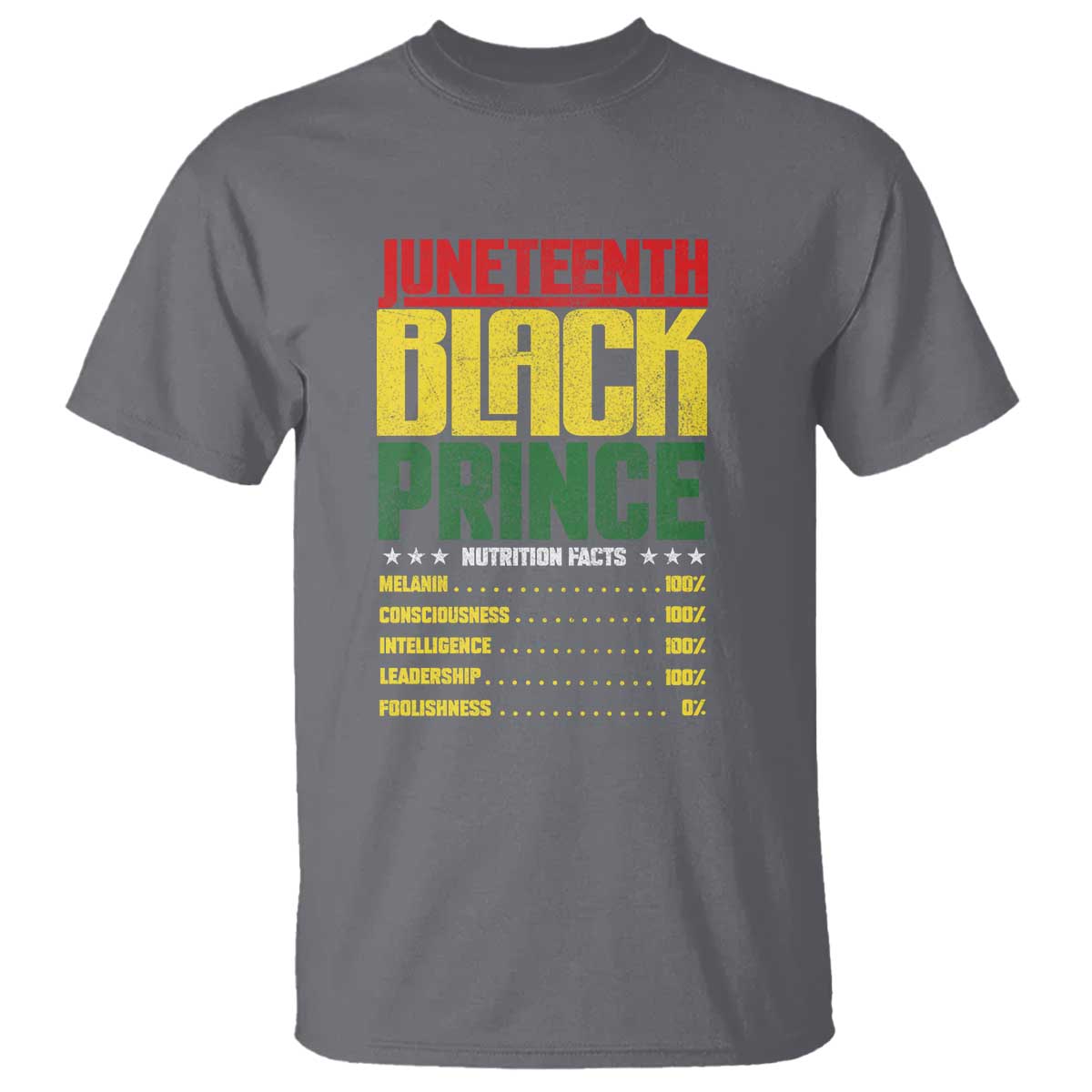 Juneteenth Black Prince Nutrition Facts T Shirt