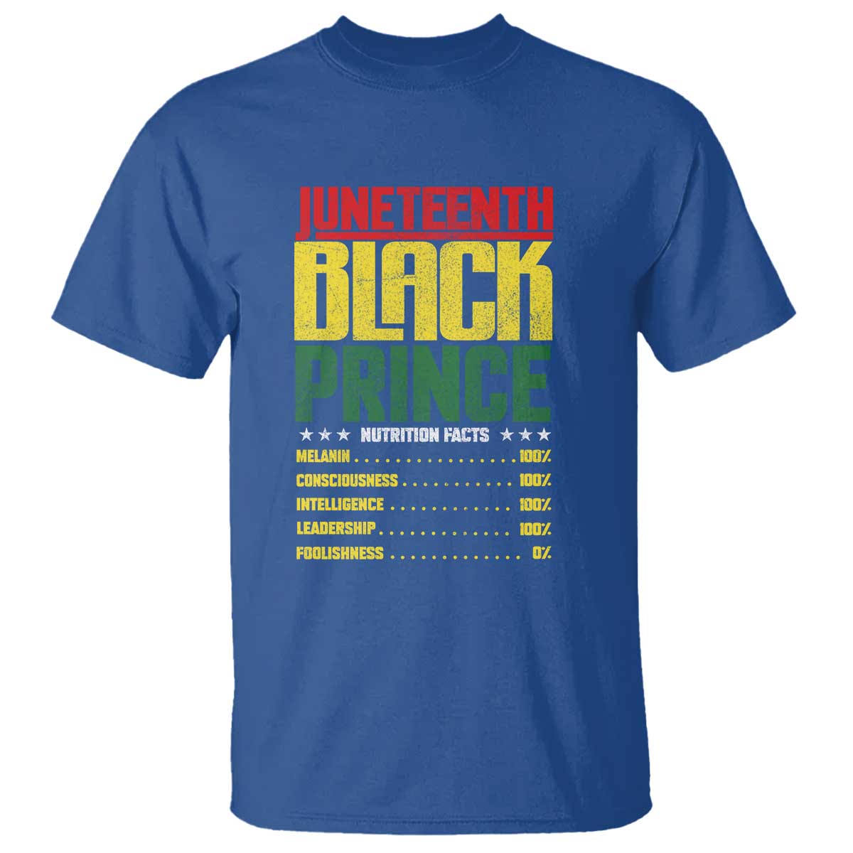 Juneteenth Black Prince Nutrition Facts T Shirt