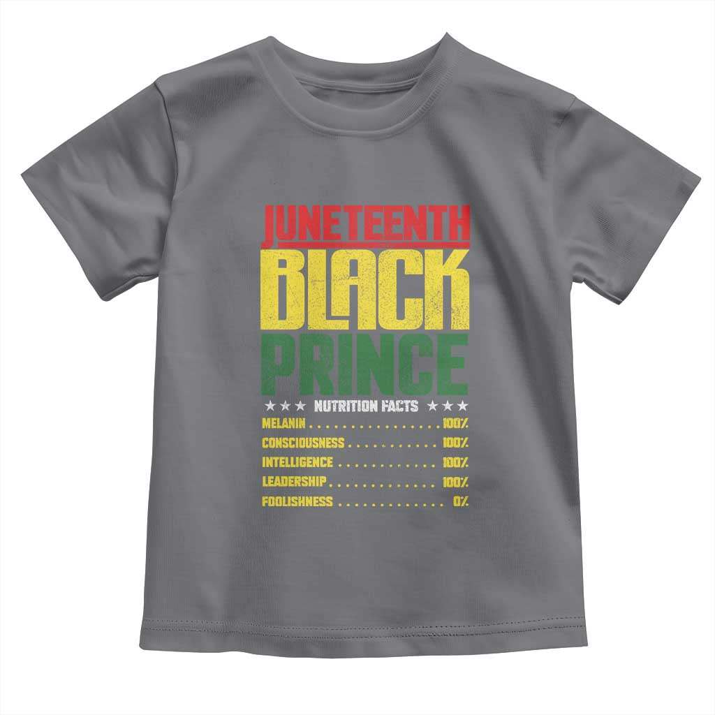 Juneteenth Black Prince Nutrition Facts Toddler T Shirt