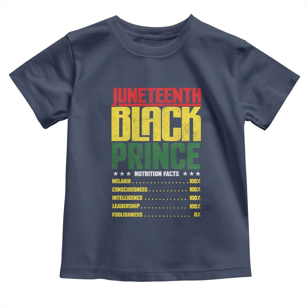 Juneteenth Black Prince Nutrition Facts Toddler T Shirt