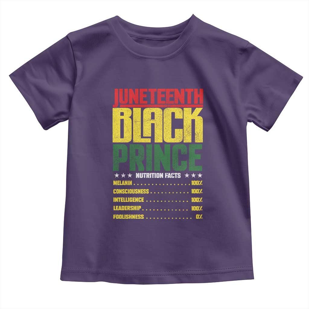 Juneteenth Black Prince Nutrition Facts Toddler T Shirt