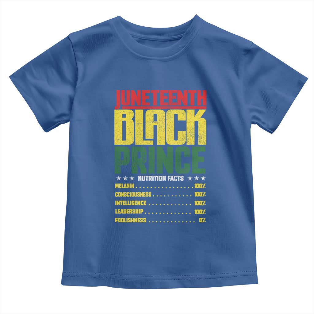 Juneteenth Black Prince Nutrition Facts Toddler T Shirt
