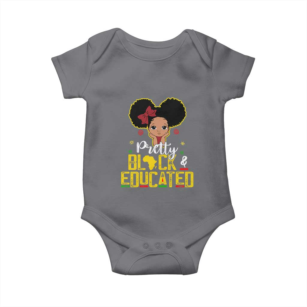 Pretty Black and Educated Baby Onesie I Am The Strong Afro Queen