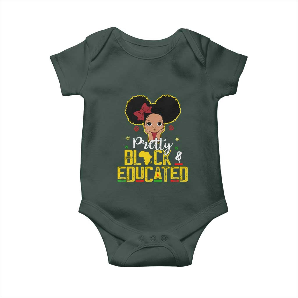 Pretty Black and Educated Baby Onesie I Am The Strong Afro Queen