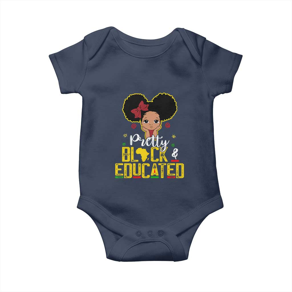 Pretty Black and Educated Baby Onesie I Am The Strong Afro Queen