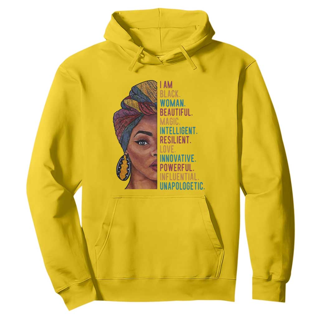 Black Woman Hoodie Beautiful Magic Intelligent Resilient Love African American Pride