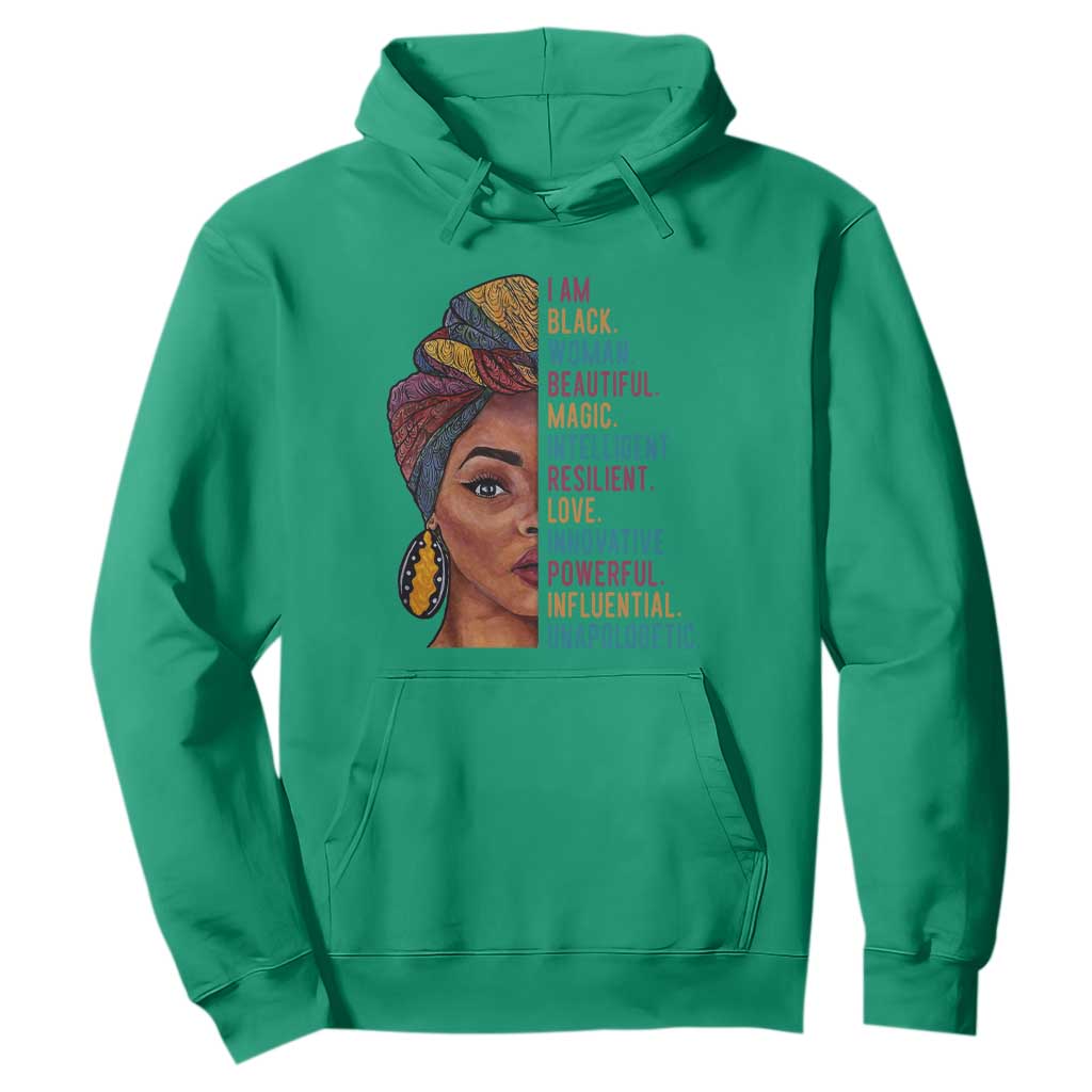 Black Woman Hoodie Beautiful Magic Intelligent Resilient Love African American Pride
