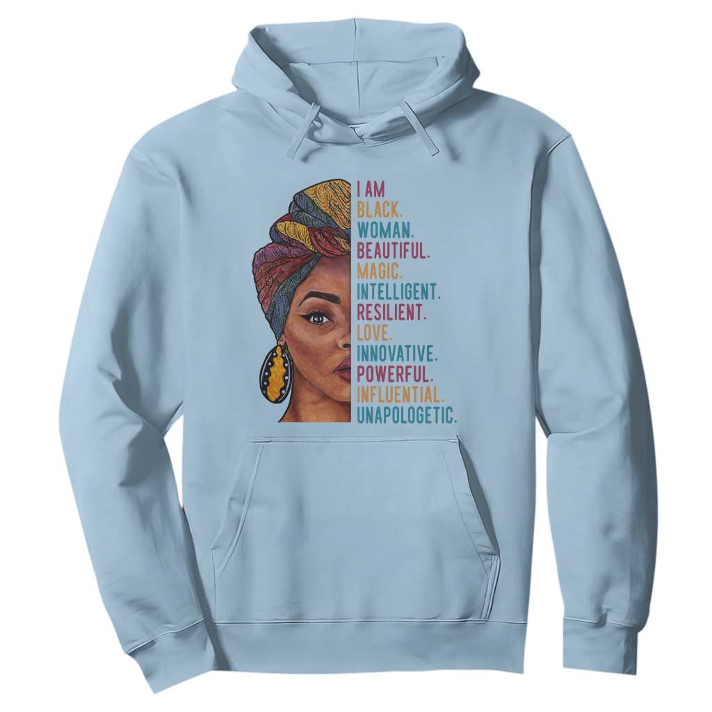 Black Woman Hoodie Beautiful Magic Intelligent Resilient Love African American Pride