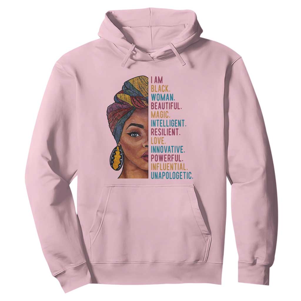 Black Woman Hoodie Beautiful Magic Intelligent Resilient Love African American Pride