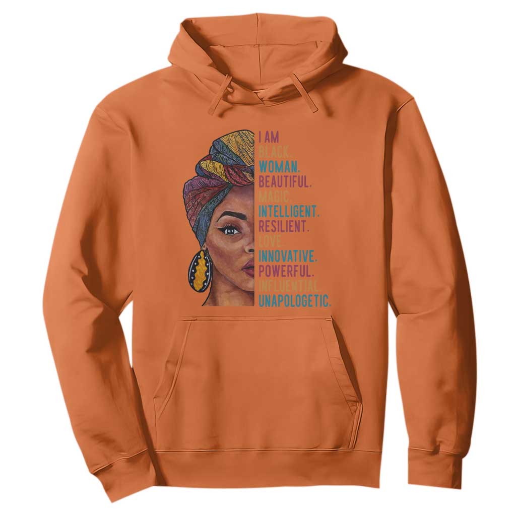 Black Woman Hoodie Beautiful Magic Intelligent Resilient Love African American Pride