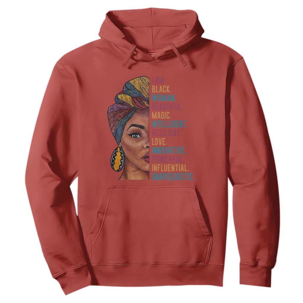 Black Woman Hoodie Beautiful Magic Intelligent Resilient Love African American Pride