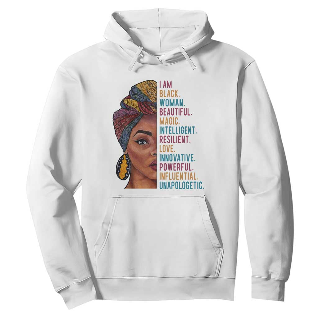Black Woman Hoodie Beautiful Magic Intelligent Resilient Love African American Pride