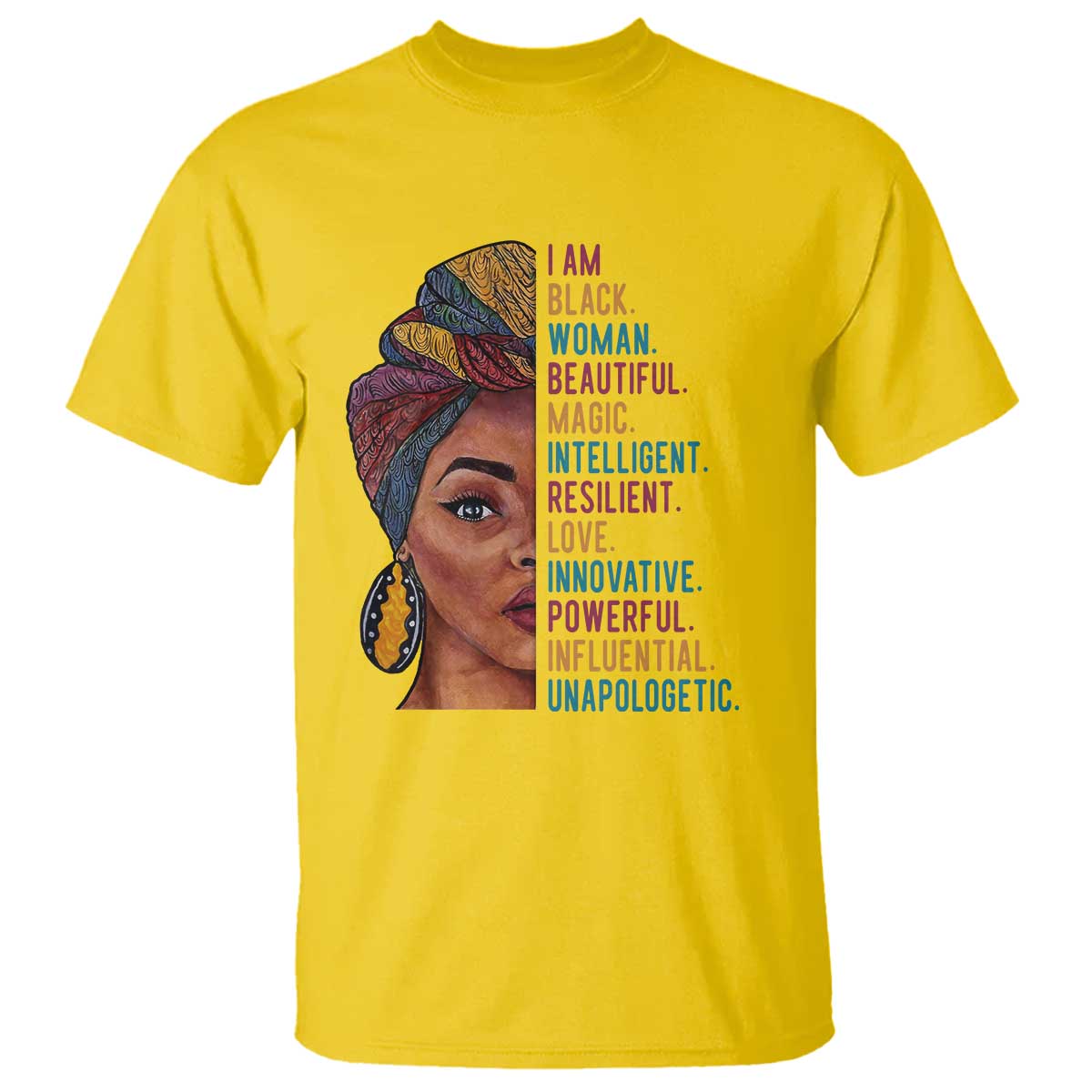 Black Woman T Shirt Beautiful Magic Intelligent Resilient Love African American Pride