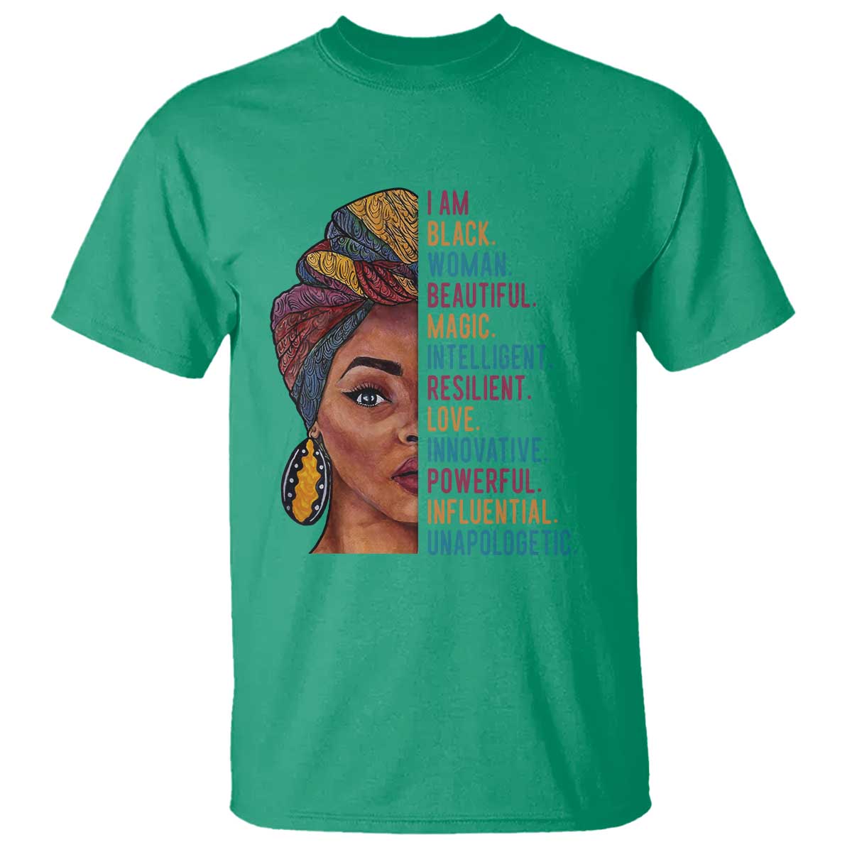 Black Woman T Shirt Beautiful Magic Intelligent Resilient Love African American Pride