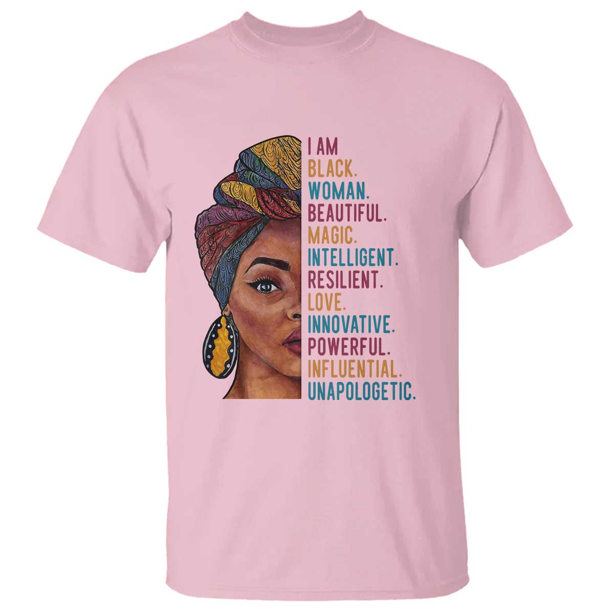 Black Woman T Shirt Beautiful Magic Intelligent Resilient Love African American Pride